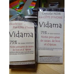 Chocolat Noir 75% cacao Vidamà