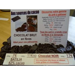 Chocolat noir 62% cacao Satilia