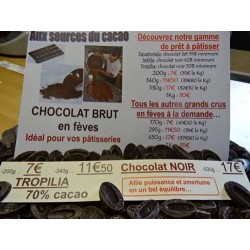 Chocolat Noir Tropilia 70% cacao